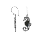 AE-6352-SHB Sterling Silver Earring With Black Shell Jewelry Bali Designs Inc